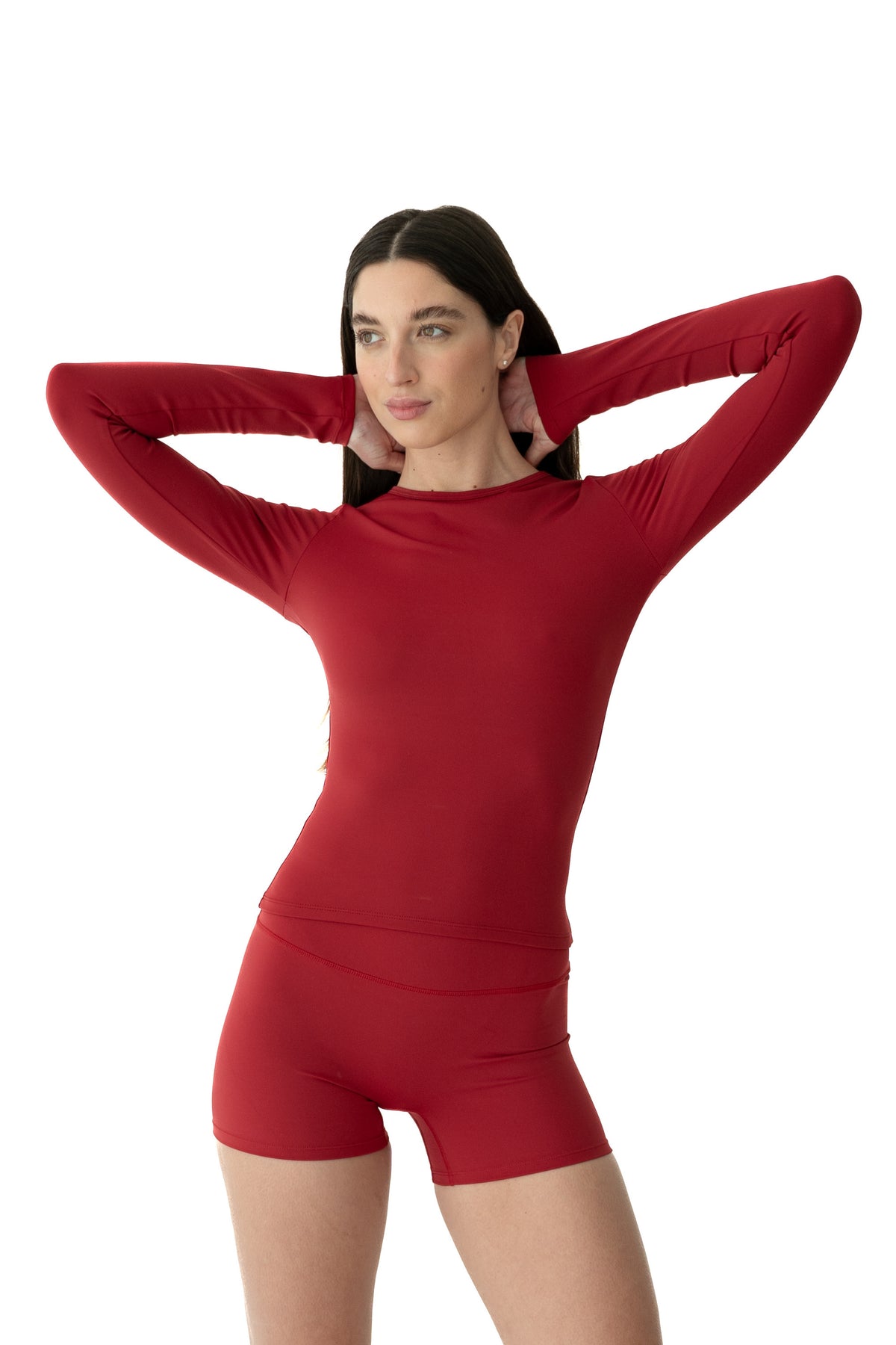 Long Sleeve Active Top - Cherry